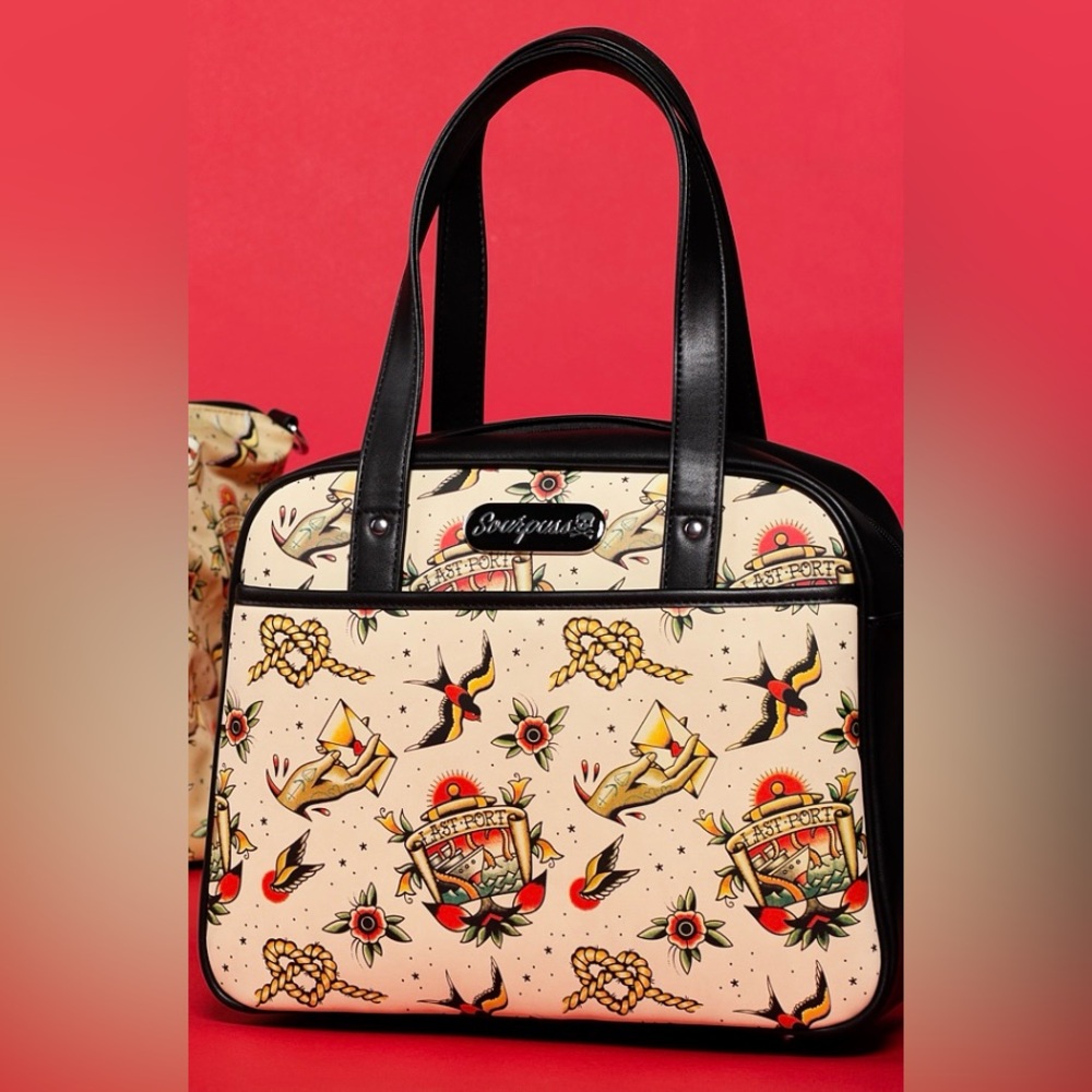 Sourpuss Last Port Tattoo Design Bowler Handbag